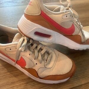 Nike Beige and Coral Athletic Shoes